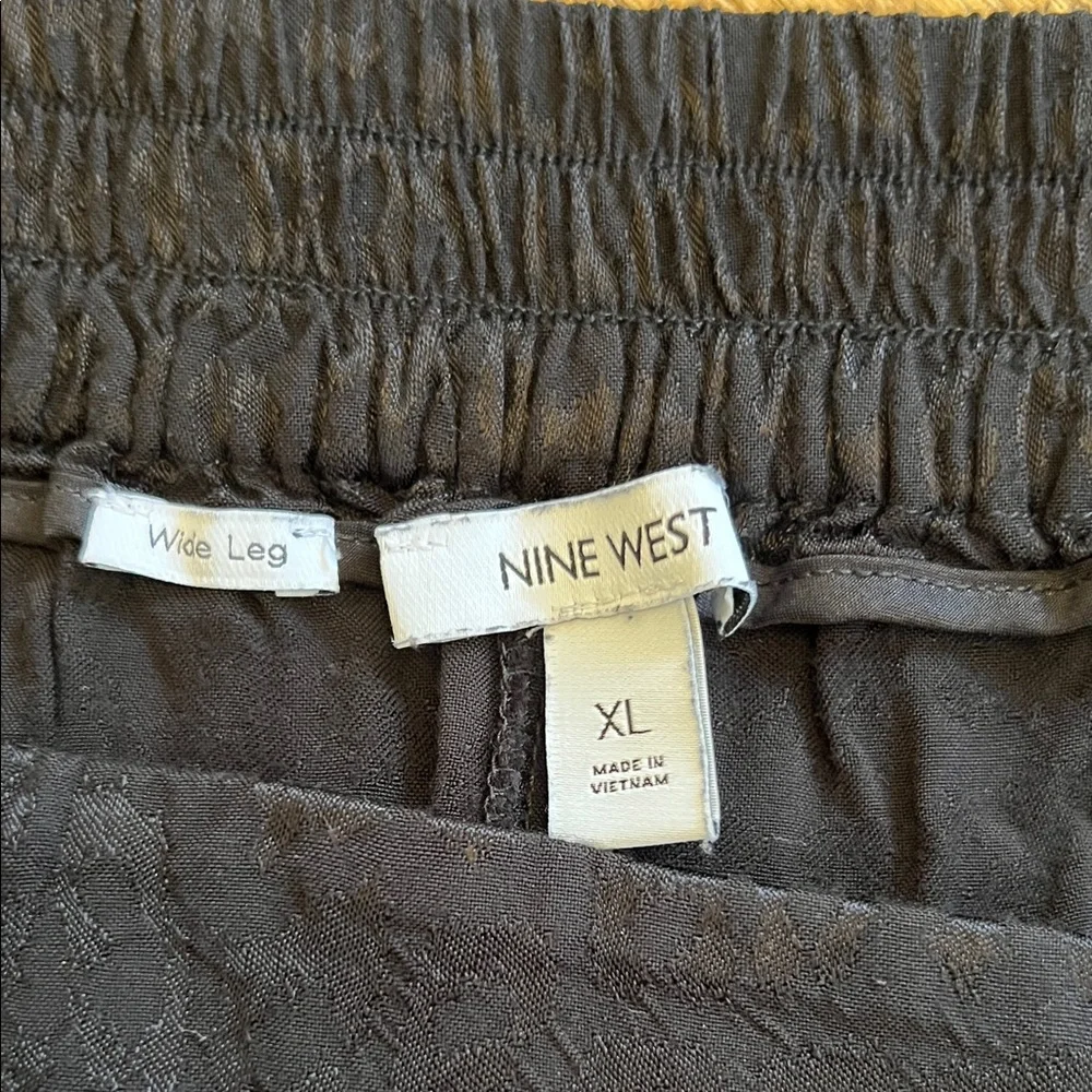 Women's Size XL Nine West Black Wide-Leg Elastic Waist Pants GUC - Picture 2 of 6